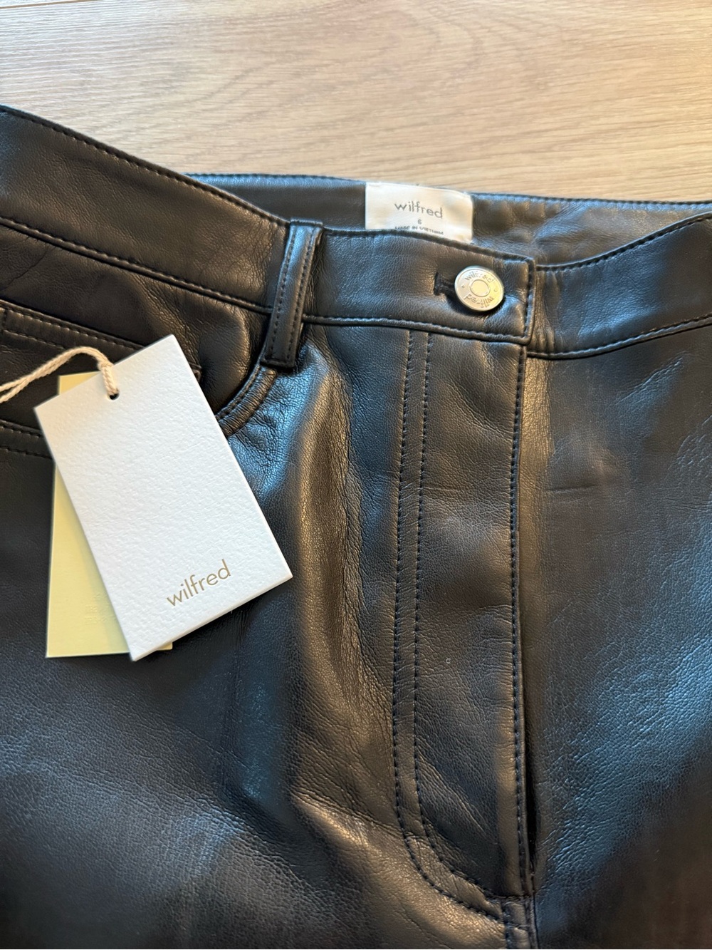 Wilfred Black Faux Leather Skinny Jeans